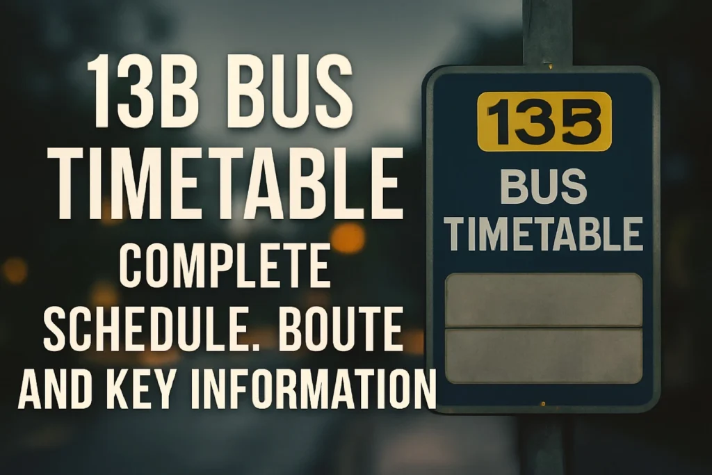 13B Bus Timetable – Complete Schedule, Route, and Key Information