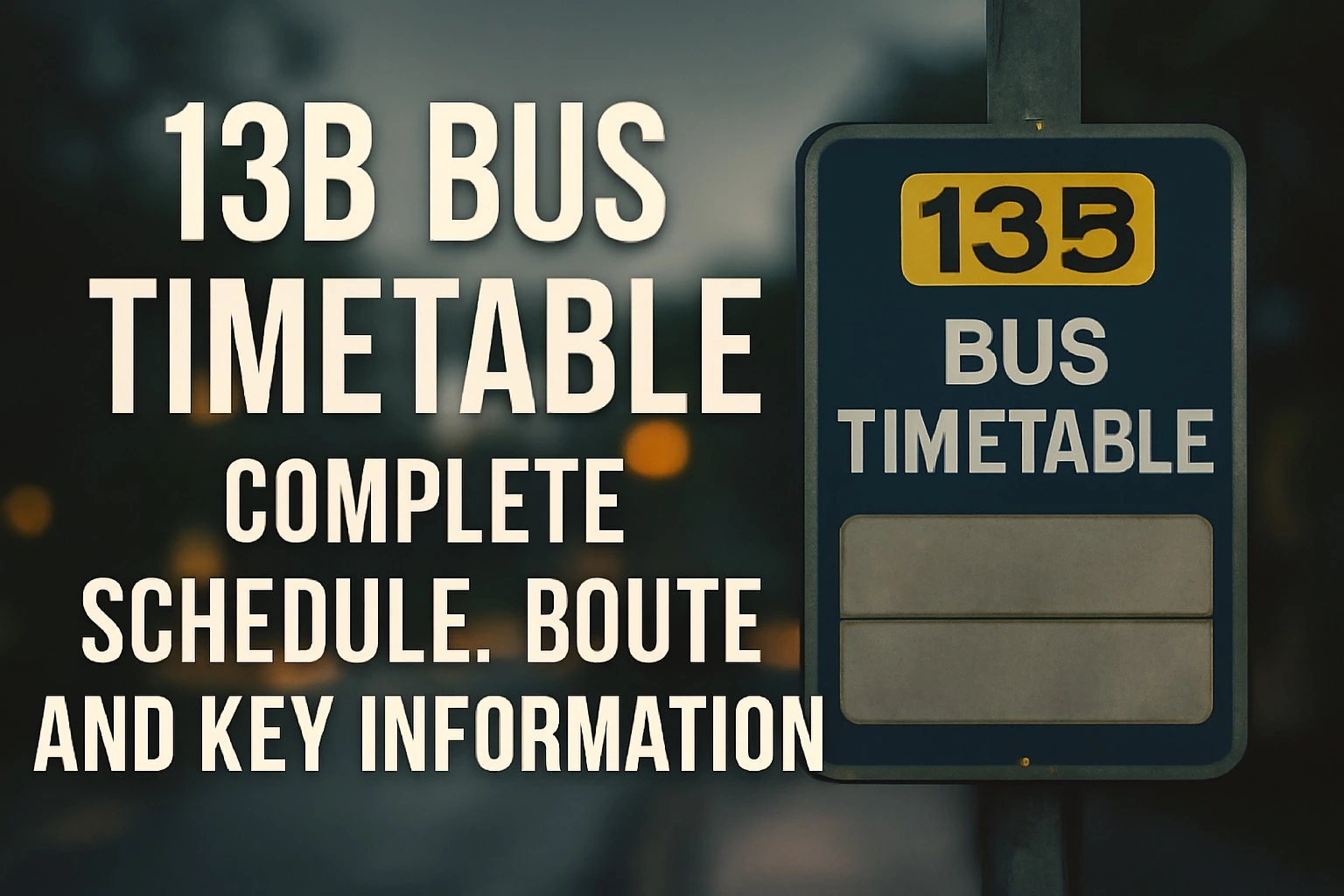 13B Bus Timetable – Complete Schedule, Route, and Key Information