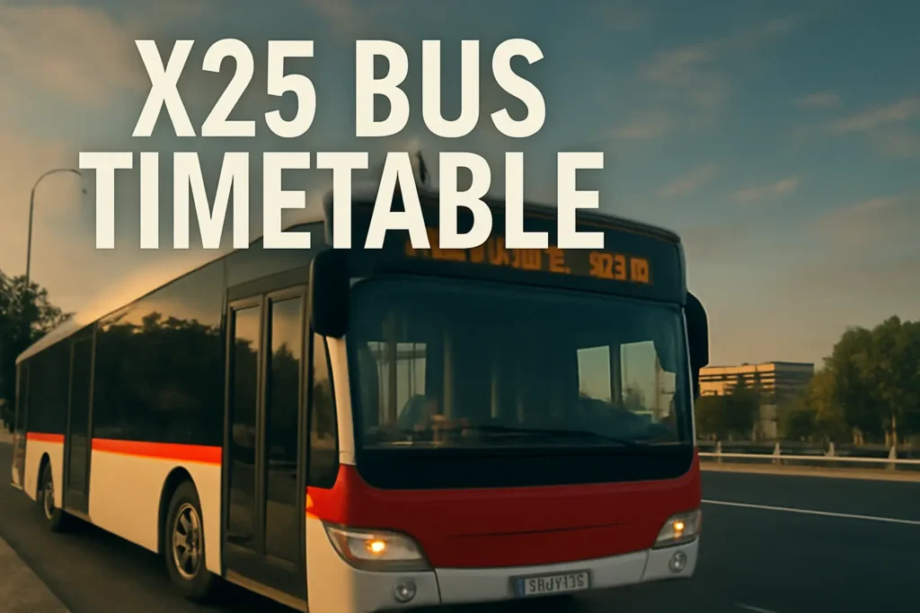 X25 Bus Timetable