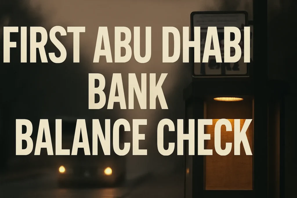 First Abu Dhabi Bank Balance Check