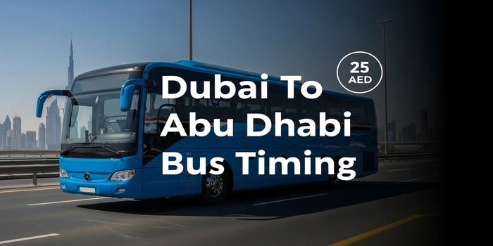 Dubai to Abu Dhabi bus timings 2026 schedule for E100 and E101 RTA intercity buses.