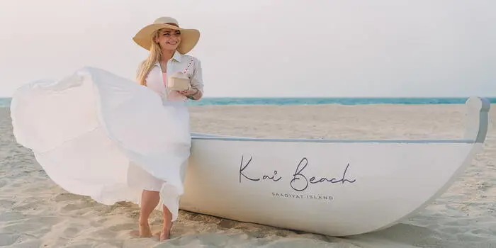 Kai Beach on Saadiyat Island in Abu Dhabi with white sand and clear water